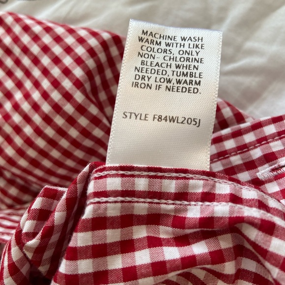 NWOT Class Club Size 2/3 Red and White Checkered Button-Up Shirt - Picture 5 of 5